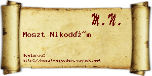 Moszt Nikodém névjegykártya
